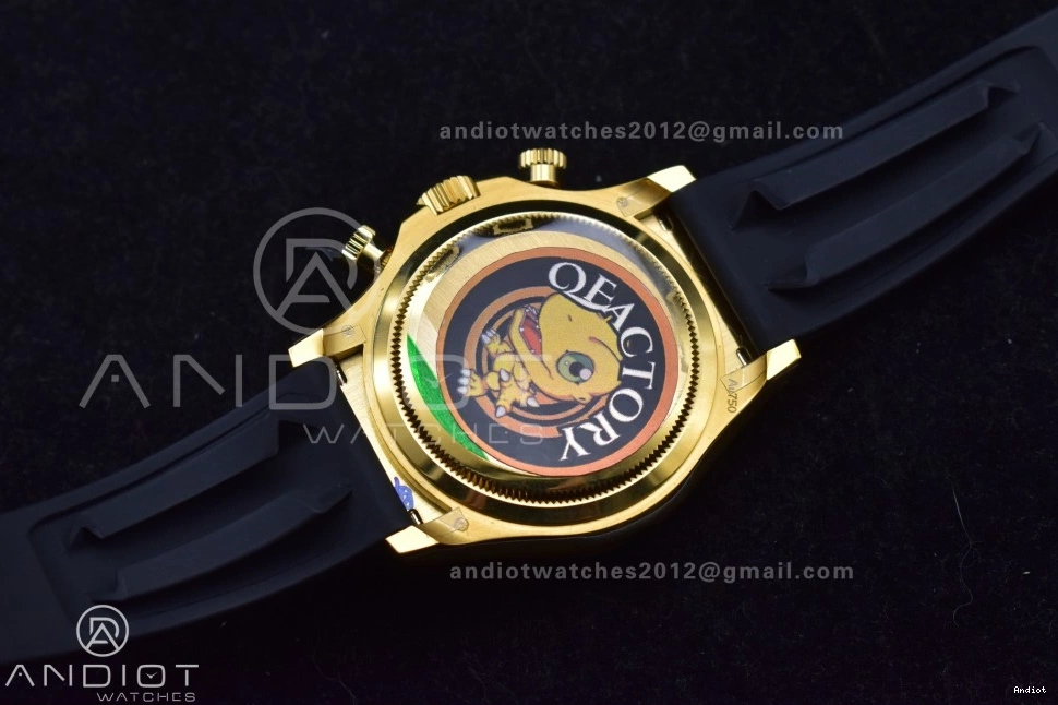 Strap SH4131 1:1 Daytona QF Oysterflex Diamonds V6 Black Best YG Dial on Edition (Weighted) 126518 0403